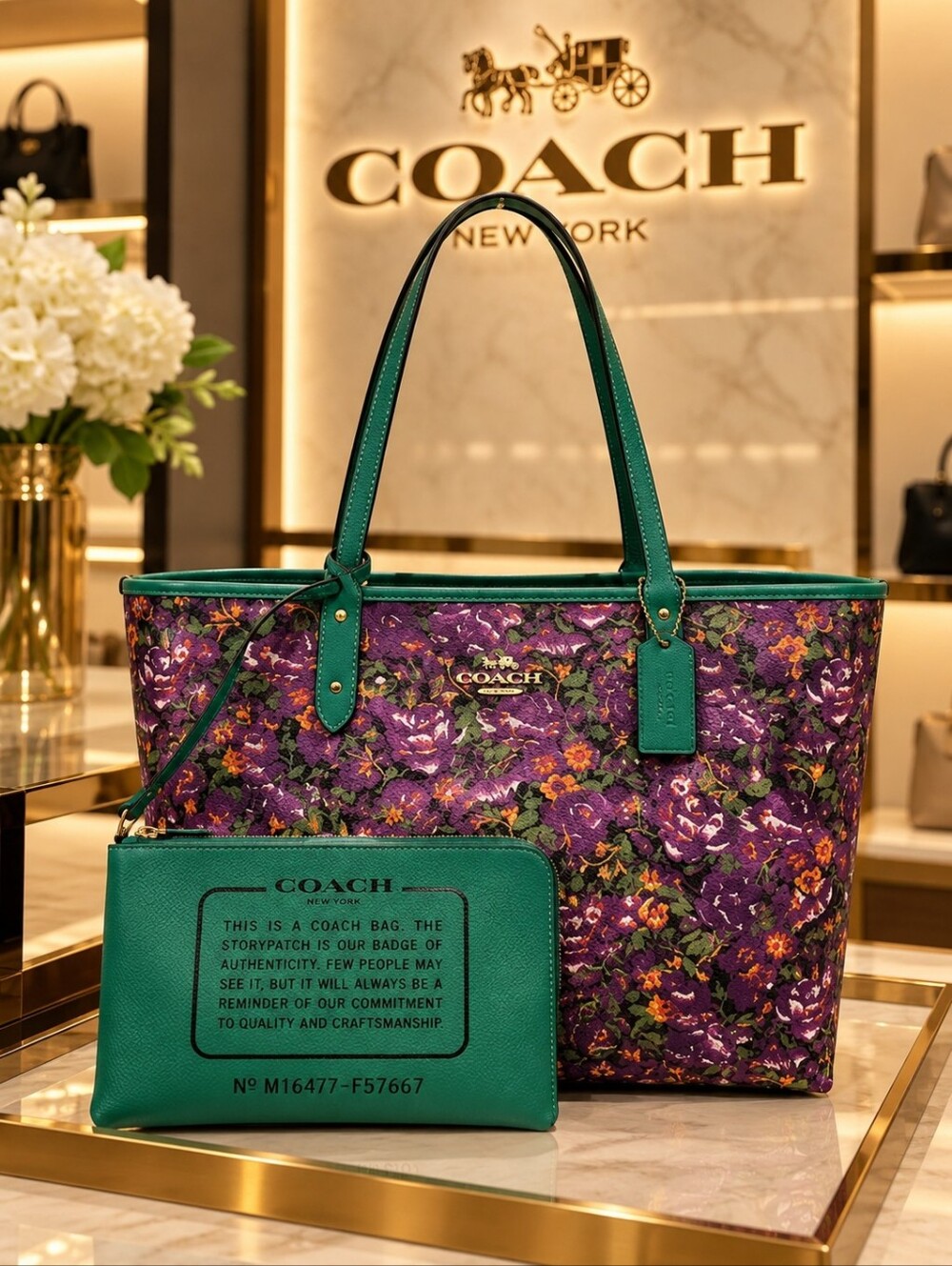 Coach Reversible Floral Tote Set